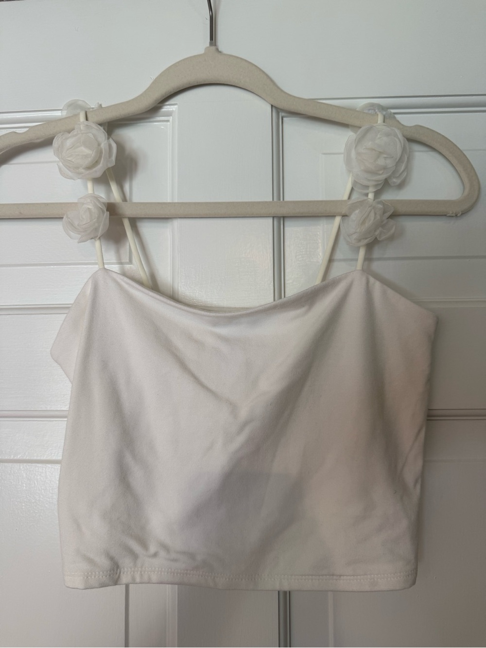 Forever 21 White Floral-Strap Cami Top